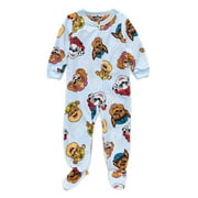 Paw Patrol Characters Toddler Boy's Blue Soft Fleece Footed Pajama Sleeper, Size 2T